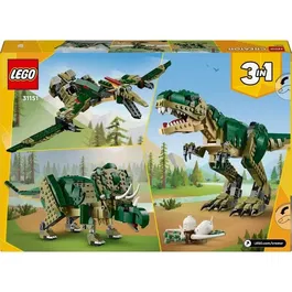 Lego LEGO Creator 31151 3-en-1 Dinosaure Jouet Le T-rex, Transformable en Tricératops ou Ptérodactyle