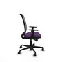 Chaise Alares Synchro 5 positions tissu Pourpre Maille Noir Base en nylon noir Accoudoir 1D Sans appui-tête Roulettes 65mm nylon