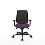 Chaise Alares Synchro 5 positions tissu Pourpre Maille Noir Base en nylon noir Accoudoir 1D Sans appui-tête Roulettes 65mm nylon