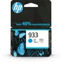 HP Cartouche d'encre 933 Cyan pour OfficeJet 6700, 7110, 7610 - Impression précise et éclatante