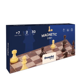 DEQUBE Jeu d'échecs et de dames magnétique 24x24 cm