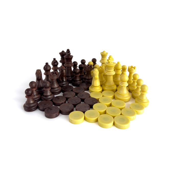 DEQUBE Jeu d'échecs et de dames magnétique 24x24 cm DEQUBE Jeu d'échecs et de dames magnétique 24x24 cm