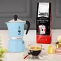 Bialetti Moka Express Cafetière italienne 6 tasses 300 ml Rainbow Bleu - Tous feux sauf induction