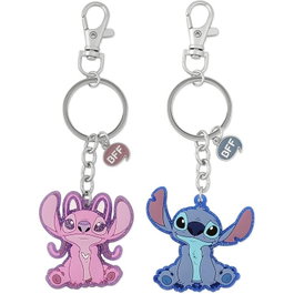 PEERS HARDY Set de 2 Porte-clés Disney Angel & Stitch