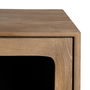 Meuble d'Appoint BURNIE Noir Naturel Verre Bois de manguier 81 x 41 x 83 cm