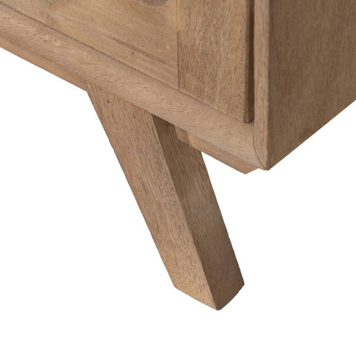 Meuble d'Appoint BURNIE Noir Naturel Verre Bois de manguier 81 x 41 x 83 cm