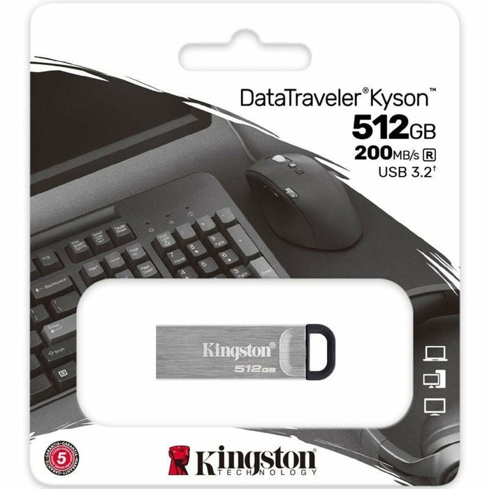 Clé USB Kingston DataTraveler Kyson Argenté 512 GB