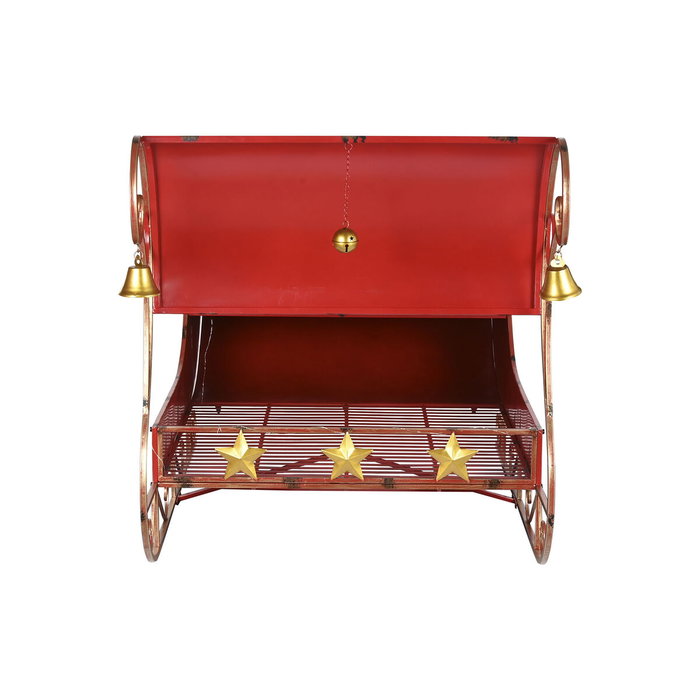 Home ESPRIT Traîneau de Noël Rouge et Doré avec LED