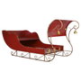 Home ESPRIT Traîneau de Noël Rouge et Doré avec LED