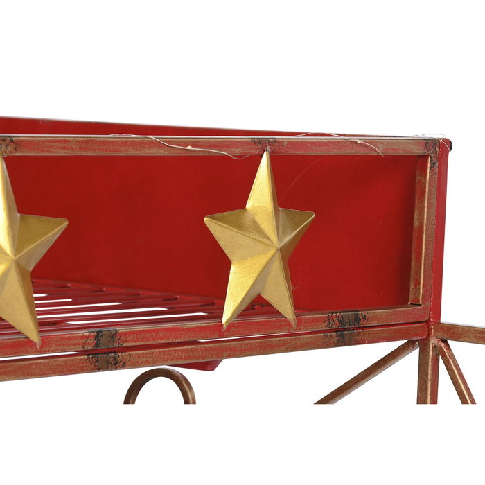 Home ESPRIT Traîneau de Noël Rouge et Doré avec LED