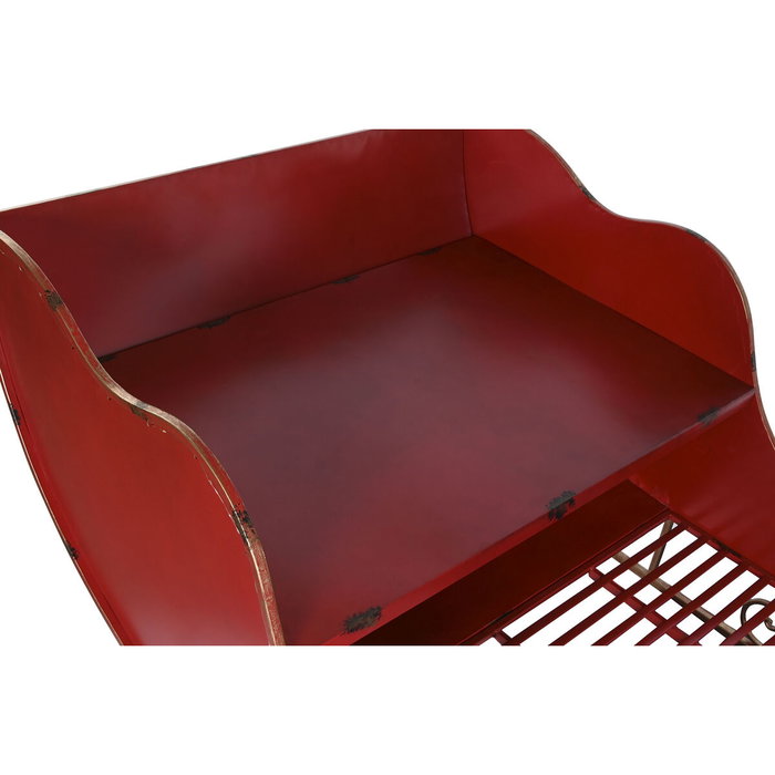 Home ESPRIT Traîneau de Noël Rouge et Doré avec LED