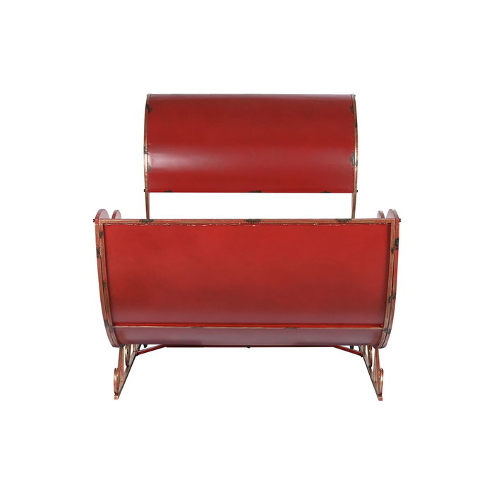 Home ESPRIT Traîneau de Noël Rouge et Doré avec LED