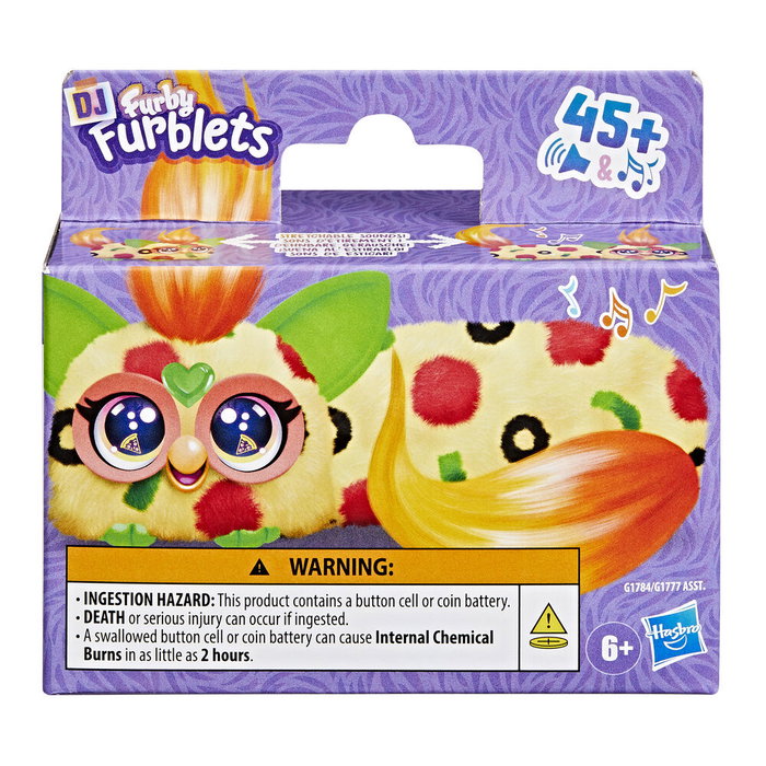 HASBRO Mini Furby Pepp-Oh-Roni Furblet - Peluche interactive extensible avec musique, sons et langage Furbish - Jouet pour enfants dès 6 ans