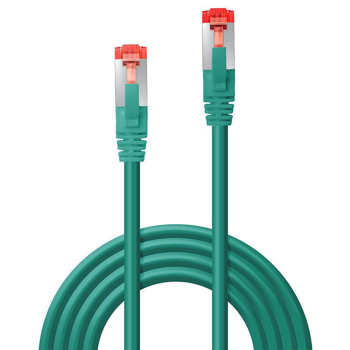 Lindy Câble réseau RJ45 Cat.6 S/FTP blindé 2 m vert - Contacts plaqués or, jusqu'à 250 MHz, manchon anti-accroc pour Gigabit Ethernet
