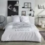 Today Parure de lit JAVA 2 personnes 240x220 cm - Housse de couette et 2 taies d'oreiller - Coton imprimé London Blanc