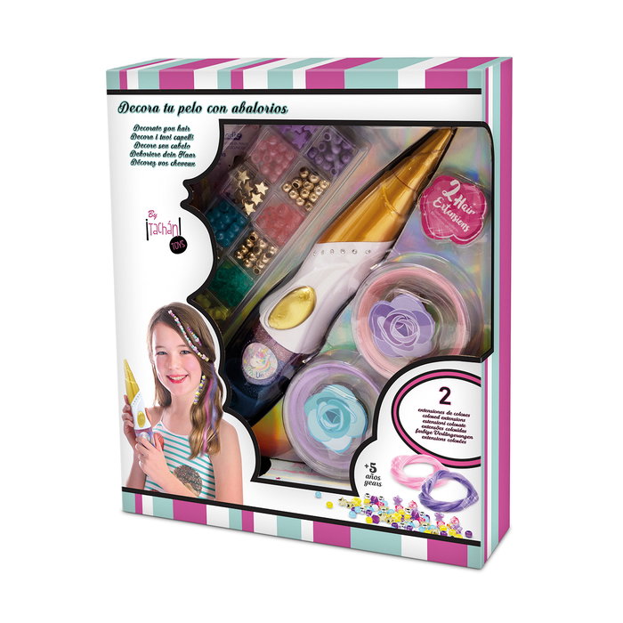 Tachan - Kit à décorer les cheveux avec extensions et accessoires à thème licorne - Ensemble pour cheveux avec accessoires de fantaisie - Recommandé à partir de 8 ans