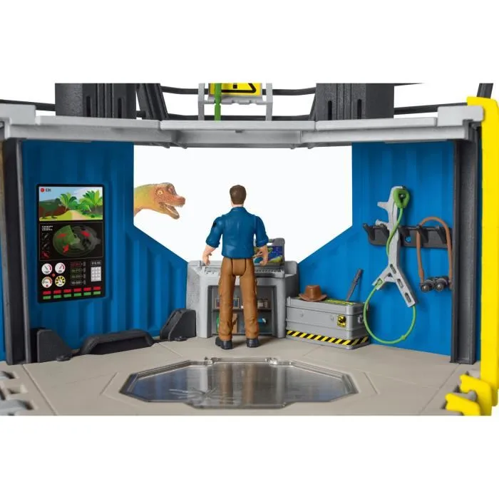 Schleich 41462 Grande station de recherche Dino - Coffret de 72 pièces avec 2 dinosaures et chercheur - Jouet pour enfants dès (des) 5 ans