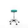 Tabouret Tolosa Pivotant Cuir écologique Non applicable Maille Turquoise Structure chromée Sans accoudoirs Sans appui-tête Roulettes pour moquette