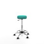 Tabouret Tolosa Pivotant Cuir écologique Non applicable Maille Turquoise Structure chromée Sans accoudoirs Sans appui-tête Roulettes pour moquette