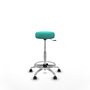 Tabouret Tolosa Pivotant Cuir écologique Non applicable Maille Turquoise Structure chromée Sans accoudoirs Sans appui-tête Roulettes pour moquette