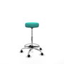Tabouret Tolosa Pivotant Cuir écologique Non applicable Maille Turquoise Structure chromée Sans accoudoirs Sans appui-tête Roulettes pour moquette