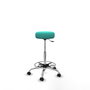 Tabouret Tolosa Pivotant Cuir écologique Non applicable Maille Turquoise Structure chromée Sans accoudoirs Sans appui-tête Roulettes pour moquette