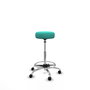 Tabouret Tolosa Pivotant Cuir écologique Non applicable Maille Turquoise Structure chromée Sans accoudoirs Sans appui-tête Roulettes pour moquette