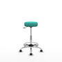 Tabouret Tolosa Pivotant Cuir écologique Non applicable Maille Turquoise Structure chromée Sans accoudoirs Sans appui-tête Roulettes pour moquette