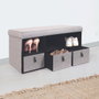 Home Deco Factory Banc pouf zapatero pliable gris clair