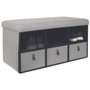 Home Deco Factory Banc pouf zapatero pliable gris clair