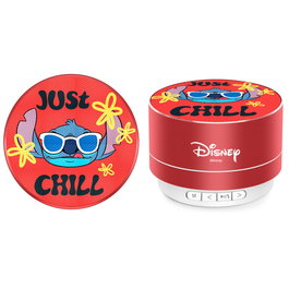 Disney Stitch - Enceinte portable Bluetooth avec radio FM, lecteur MP3 et micro, design compact en aluminium, 3W RMS
