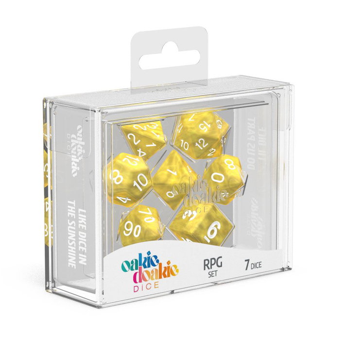 Oakie Doakie Dice Set de Dés RPG Marbré - Jaune (7)