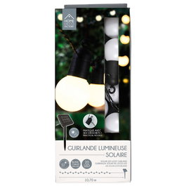 Home Deco Factory Guirlande solaire 20 LED blanc chaud