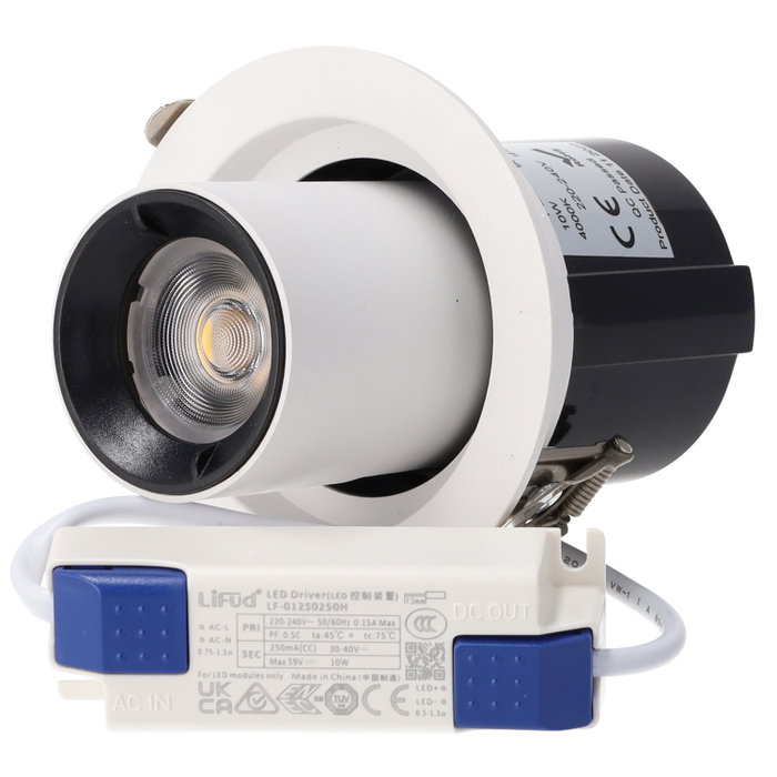 Downlight LED orientable 10 W 4000 K Blanc Naturel IRC > 90