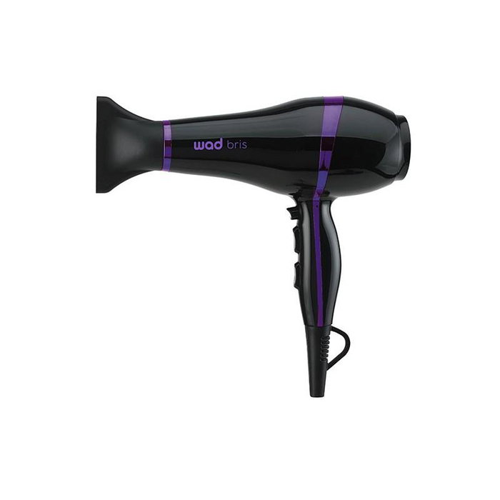 Wad Professional Beauty - Sèche-cheveux professionnel Bris, noir et lilas, 2100 W, ionique, 2 vitesses/3 températures, avec boquilles et diffuser Wad Professional Beauty - Sèche-cheveux professionnel Bris, noir et lilas, 2100 W, ionique, 2 vitesses/3 températures, avec boquilles et diffuser
