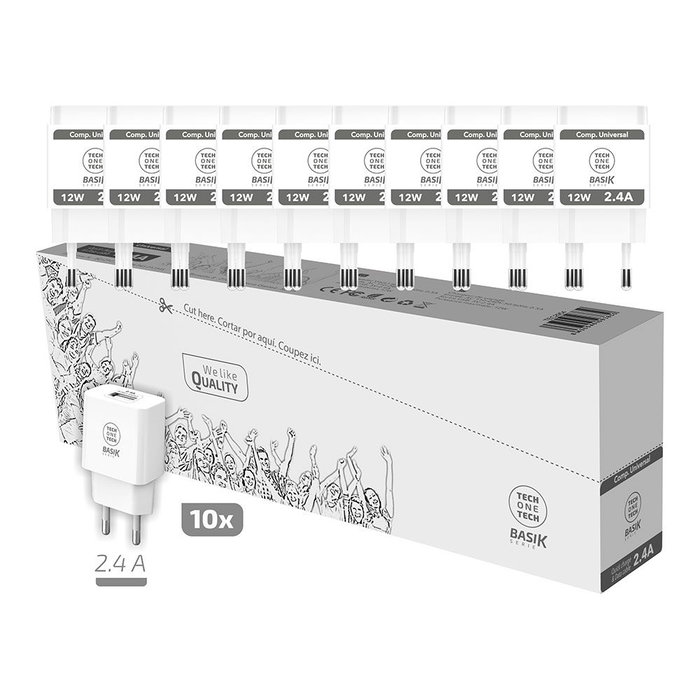 Chargeur mural Tech One Tech TEC2954 USB-A Chargeur mural Tech One Tech TEC2954 USB-A