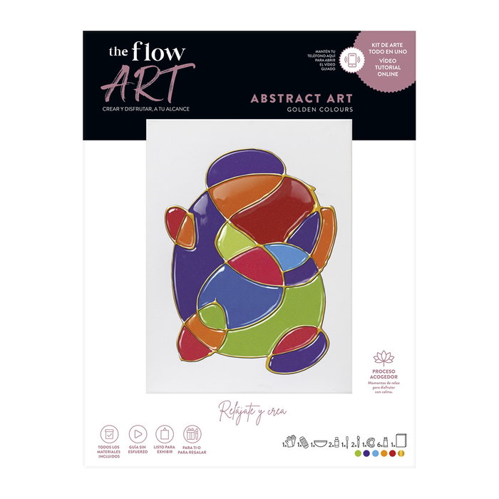 IMAGILAND Flow Art Abstract Art Golden Colours FLA004