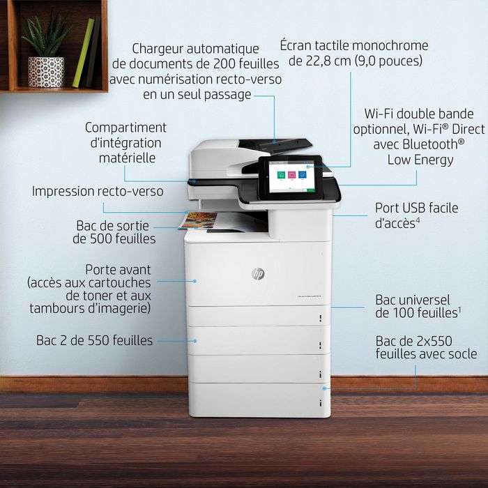 HP Color LaserJet Enterprise M776dn - Imprimante laser multifonction couleur professionnelle, A3, 45 ppm, recto-verso, réseau