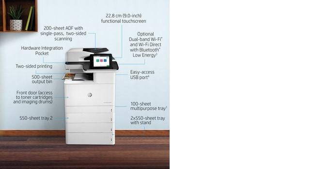 HP Color LaserJet Enterprise M776dn - Imprimante laser multifonction couleur professionnelle, A3, 45 ppm, recto-verso, réseau