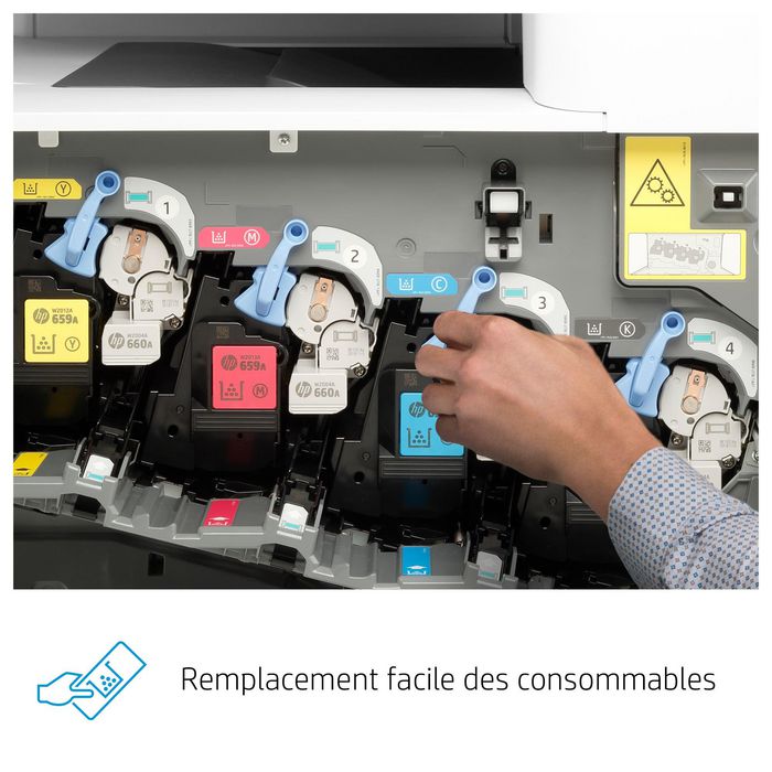 HP Color LaserJet Enterprise M776dn - Imprimante laser multifonction couleur professionnelle, A3, 45 ppm, recto-verso, réseau