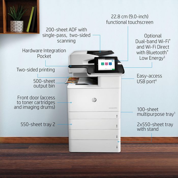 HP Color LaserJet Enterprise M776dn - Imprimante laser multifonction couleur professionnelle, A3, 45 ppm, recto-verso, réseau