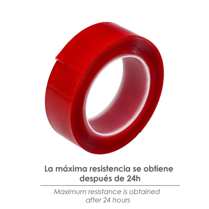 WOLFPACK LINEA PROFESIONAL Ruban double face élastique transparent 1,5 m x 19 mm