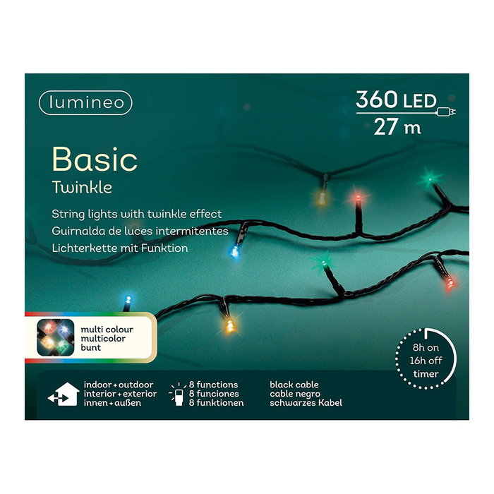 Lumineo Guirlande LED Multifonction Basic, 360 LED, 27 m, Multicolor