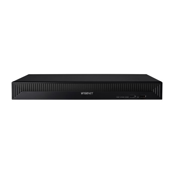 Hanwha 16CH NVR - Enregistreur vidéo réseau 16 canaux, compatible caméras 8MP, H.265, ports PoE, support SATA jusqu'à 20TB