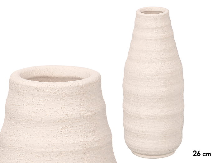 GIFTDECOR Vase Sahara Botella Rayas Blanco Médium GIFTDECOR Vase Sahara Botella Rayas Blanco Médium