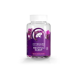 Ivybears Restful Sleep Gummies - Gommes pour le Sommeil 150g - Vegan avec Mélatonine, L-Théanine et Extrait de Mélisse - Sans Colorants Artificiels - Lot L240328