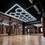 Lampe LED hexagonale 500W 55000 lumens 6000K blanc froid - Kit 14 hexagones + rectangle 5m - Éclairage moderne garage atelier