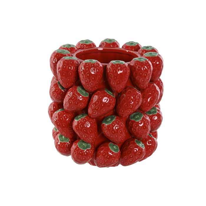Vase Home ESPRIT Rouge Céramique Grès Fraises Tropical 23 x 23 x 34 cm Vase Home ESPRIT Rouge Céramique Grès Fraises Tropical 23 x 23 x 34 cm