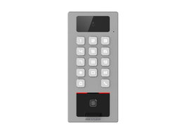 Hikvision DS-K1T502DBFWX-C Panneau de contrôle d'accès avec interphone vidéo IP65 IK09, authentification par carte/empreinte digitale/code PIN, Wi-Fi, application Hik-Connect