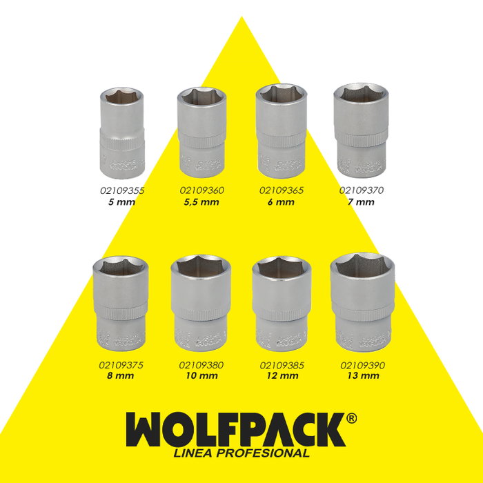 WOLFPACK LINEA PROFESIONAL Clé à douille hexagonale 7 mm, 1/4''